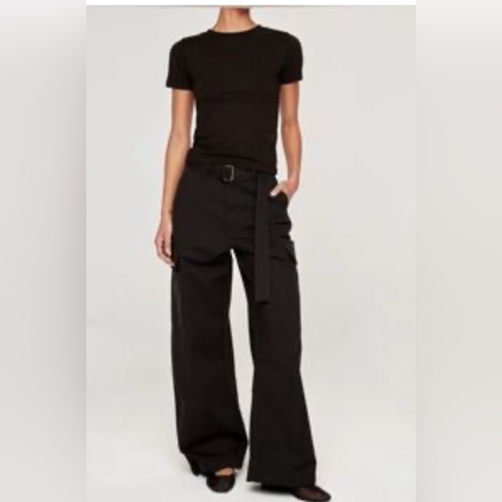 NWT DL1961 Zoie Wide Leg Relaxed Vintage Black Cargo Pants 26 Cotton linen